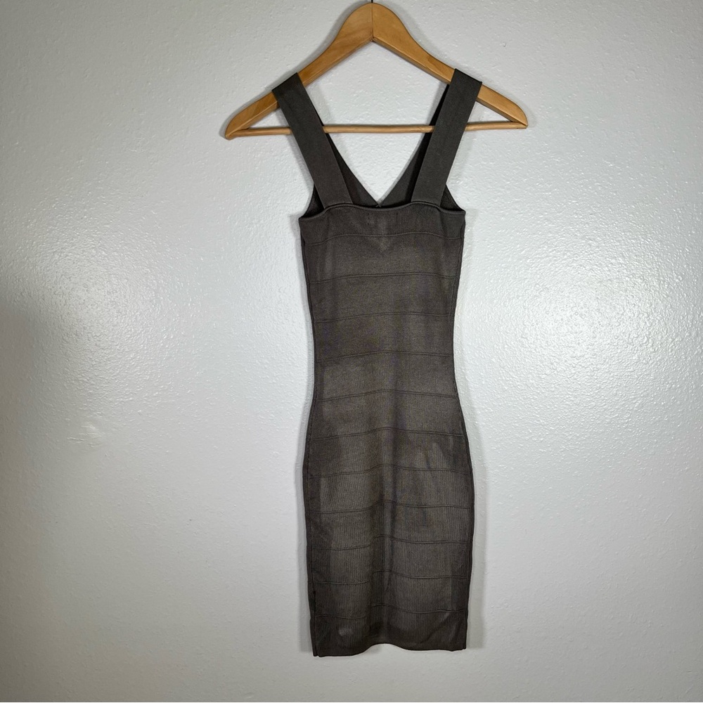 Guess Y2K gray knit bandage mini dress XS bodycon night out party Kim K style - Picture 4 of 16